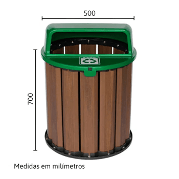 Lixeira em Madeira Plástica Sustentável